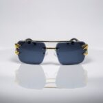 fancy rimless sunglasses