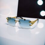 fancy rimless sunglasses